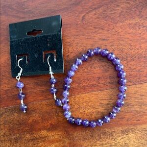 Amethyst Beaded Jewelry Set